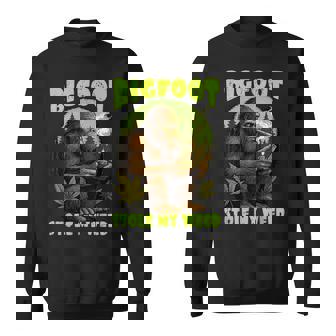 Cannabis Weed Lover Bigfoot Smoking Bigfoot Stole My Weed Sweatshirt - Monsterry