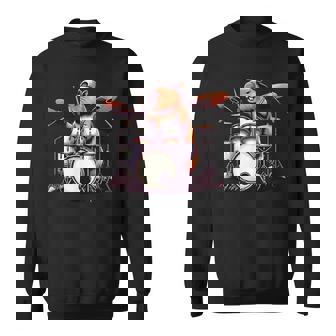 Capybara Playing Drums Drumming Lover Graphic Drummer Sweatshirt - Thegiftio