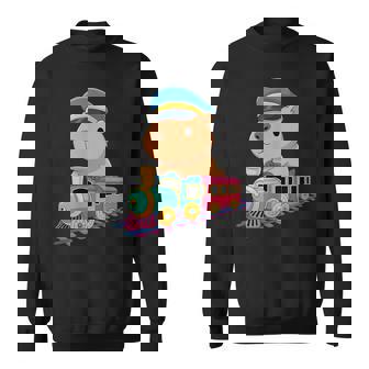 Capybara Riding Train Cute Kawaii Cartoon Rail Adventure スウェットシャツ - Kawaiitshirt