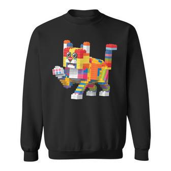 Cat Brick Master Builder Block Building Brick Builder Sweatshirt - Thegiftio