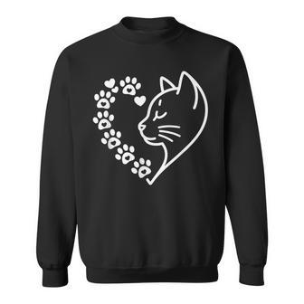 Cat Heart Lover Sweatshirt - Thegiftio UK