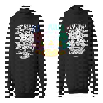 Cat Pizza Cute Kawaii Cats Eating Pizza Purrrrty Fun Pastel Sweatshirt - Monsterry