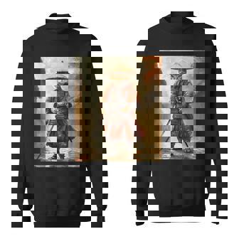 Cat Samurai Japan Japanese Graphic Sweatshirt | Seseable FR