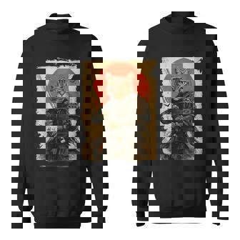 Cat Samurai Vintage Japanese Warrior Sweatshirt - Thegiftio
