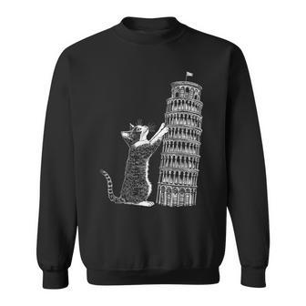 Cat Scratching The Leaning Tower Of Pisa – Italy Kitty Sweatshirt - Thegiftio UK