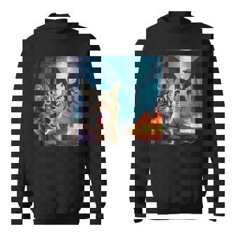 Cat Selfie With Dragon Surprised Cat With Dragon Sweatshirt | Mazezy