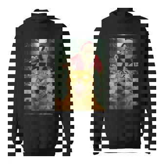 Cat Selfie With Santa Claus Kitten Christmas Lover Sweatshirt | Seseable UK