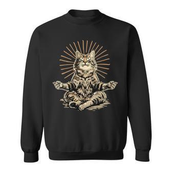 Cat Zen Buddha Buddhist Yoga Spiritual Hindu Meditation Sweatshirt - Thegiftio UK