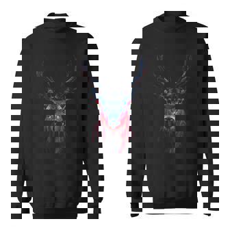 Cerf Amoureux Des Animaux Motif Abstrait Portrait Art Cerf Sweater e - Cadeauxyz