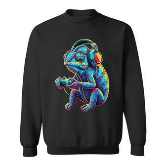 Chameleon Gaming Animal Video Games Chameleon Sweatshirt - Thegiftio UK