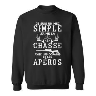Chasseur Et Apéro Cadeau Pour La Chasseanglier Et Gibier Sweater e - Cadeauxyz