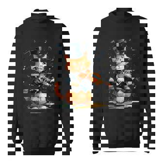 Chat Mignon Jouant Duiolon –Érie Animaux & Musique Sweater e - Cadeauxyz