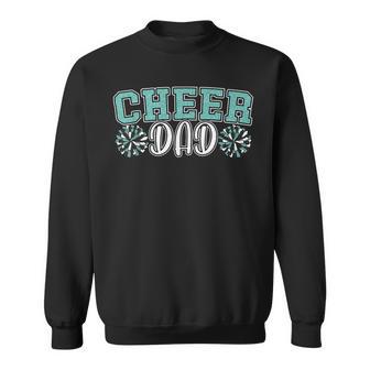 Cheer Dad My Favorite Cheerleader Calls Me Dad Teal Blue Sweatshirt - Monsterry