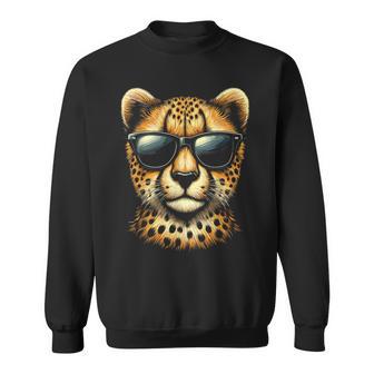 Cheetah With Sunglasses Cheetah Animal Sweatshirt - Thegiftio UK
