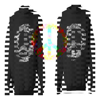 Chemise Hippie Avec Inscription Peaceign Love Années 60 Années 70 Sweater e - Cadeauxyz