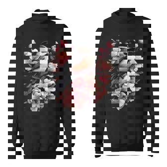 Chickadee Blossom Spring Birdwatching Bird Lover Cute Sweatshirt - Thegiftio