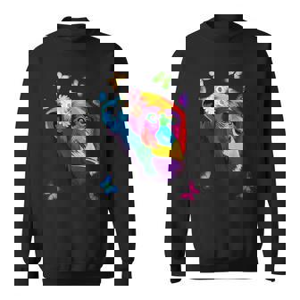 Chimpancé Monkey Colorido Chimpancé Flores Mariposas Camisa de entrenamiento - Regaloses