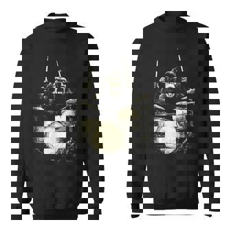 Chimpanzé Jouant De La Batterie Drôle Musique Animal Batteur Sweater e - Cadeauxyz