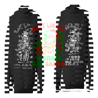 Christmas Cannabis Weed Most Likely To Smoke With Santa Sweatshirt | Seseable CA