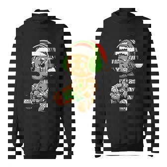Christmas Gamer Gingerbread Santa Hat Xmas Gaming Boys Sweatshirt | Mazezy