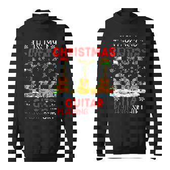 My Christmas Guitar Playing Three Santa Instruments Sweatshirt - Thegiftio