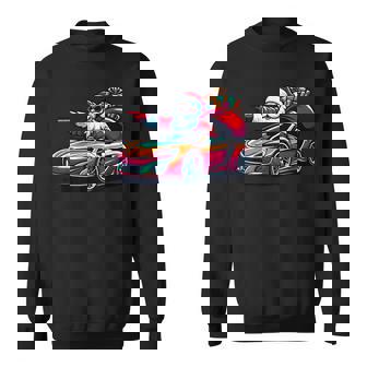 Christmas Santa Claus Driving Sport Car Xmas Pajama Sweatshirt Unisex | Mazezy
