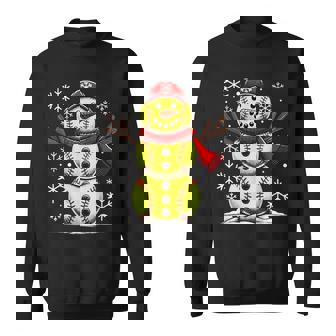 Christmas Softball Snowman Girls Softball Christmas Sweatshirt | Seseable CA