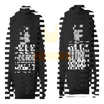 College Freshmen Rocks Retro Vintage s Present Sweatshirt Unisex | Mazezy