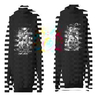 Colorful Bowling Game Day Bowling Flames Ball Sweatshirt | Mazezy