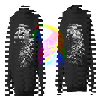 Colorful Macaw Vibrant Rainforest Birds Jungle Animals Black Sweatshirt - Thegiftio