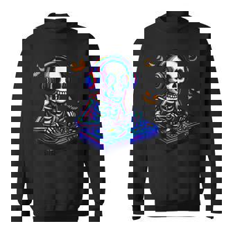 Colorful Skeleton As Dj Halloween Costume Musical Dancer Sweatshirt | Seseable CA