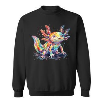Colourful Watercolour Axolotl Sweatshirt - Thegiftio UK