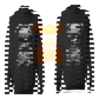 Cool Brown Bear Teddy Bear Wearing Sunglasses In Summer Sweatshirt | Seseable CA