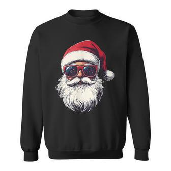 Cool Santa Claus Face Retro Sunglasses Christmas Boys Sweatshirt - Thegiftio UK