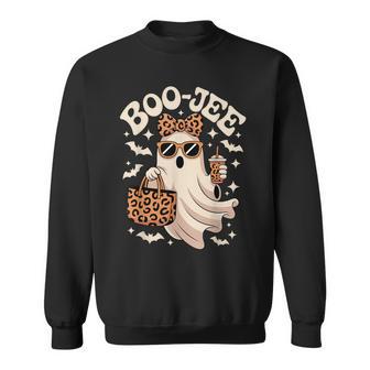 Coquette Leopard Boo-Jee Halloween Boujee Ghost Sweatshirt - Thegiftio