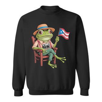 Coqui Frog Puerto Rico Flag Taino Boricua Hispanic Sweatshirt - Thegiftio