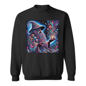 Cosmic Wizard Plur Rave Outfit Festival Essential Graphic Sweatshirt - Thegiftio UK
