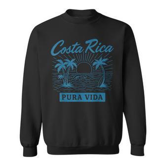 Costa Rica Pura Vida Beach Waves Sunset Palm Vibes Sweatshirt - Thegiftio UK