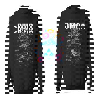 Country Of Dominica Cat Wearing Sunglasses Flowers Tank Top Sweatshirt Unisex | Mazezy