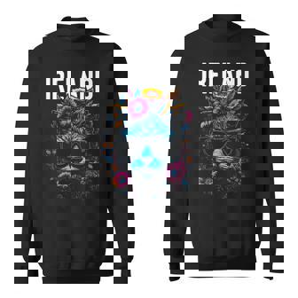 Country Of Ireland Cat Wearing Sunglasses And Flowers Tank Top Sweatshirt Unisex | Mazezy