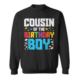 Cousin Of The Birthday Boy Master Builder Building Blocks Sweatshirt - Thegiftio