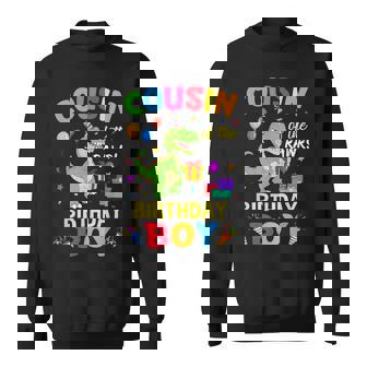 Cousin Of The Birthday Boy T-Rex Dinosaur Boy Party Sweatshirt | Mazezy