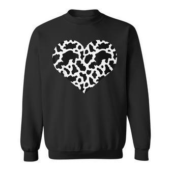 Cow Heart Pattern Graphic Sweatshirt - Thegiftio UK