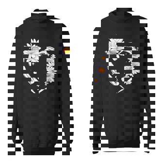 Cuore Con Fiori Di Margherita Margherite Con Cuore Contorno Felpa - Novitaregali