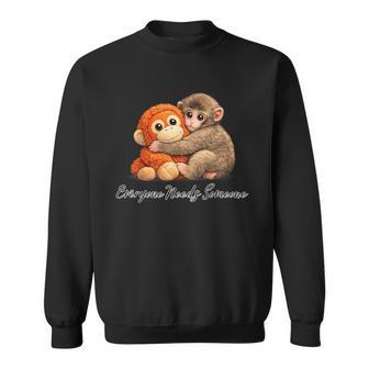 Cute Baby Monkey Punch Plush Hugging Sweatshirt - Thegiftio UK