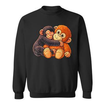 Cute Baby Punch Monkey Hugging Stuffed Plush Sweatshirt - Thegiftio UK