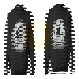 Cute Cat Sitting On Books With Mushrooms Cottage Core Sweatshirt | Mazezy