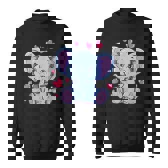 Cute Elephant With Hearts I Kids Elephant Sweatshirt Unisex | Mazezy