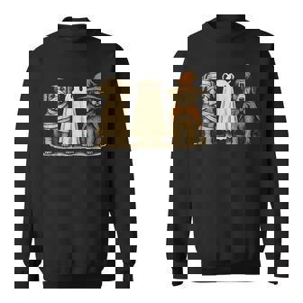 Cute Halloween Dogs Ghost Witch Mummy Costume Sweatshirt - Thegiftio