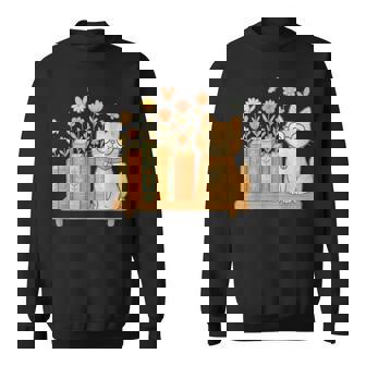 Cute Kawaii Cat Books Flowers Sweatshirt | Seseable FR